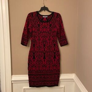 Red and black sweater dress